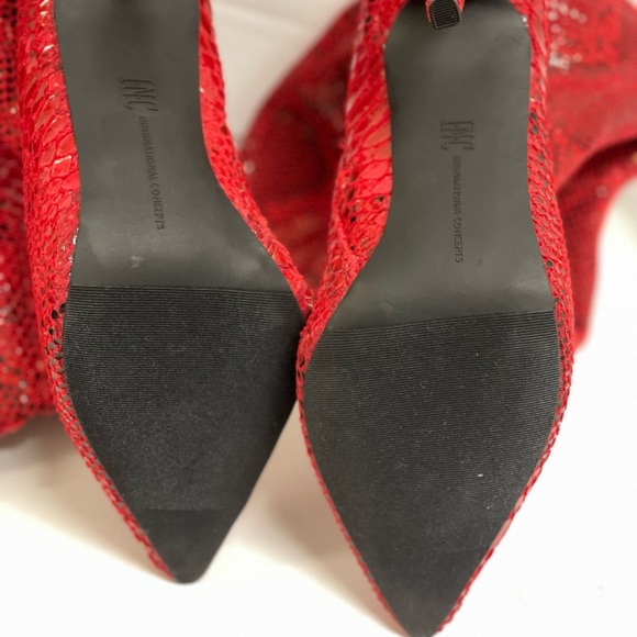 BRAND NEW INC Rajel red snake print boots - Picture 7 of 8